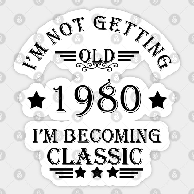 vintage classic birthday 1980 Sticker by omitay